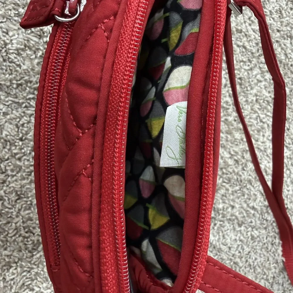 Vera Bradley Mini Hipster Purse Quilted Canyon Red Crossbody Shoulder Bag